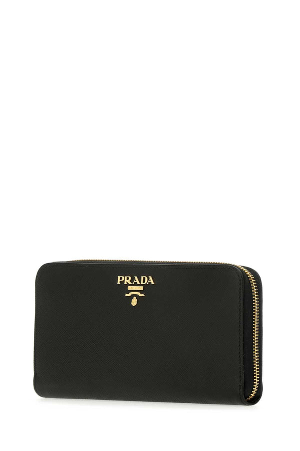Saffiano Leather Zipped Wallet, Gold Hardware