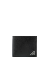 Saffiano Leather Bifold Wallet, Silver Hardware