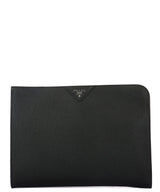 Saffiano Leather Document Holder, Silver Hardware