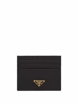 Saffiano Leather Cardholder, Gold Hardware