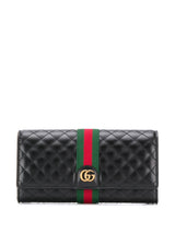 GG Webbing Quilted Long Wallet, Gold Hardware