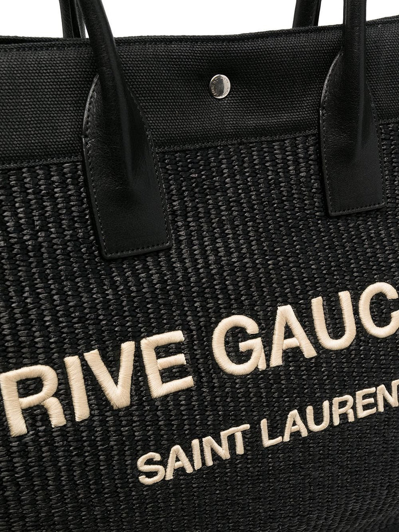 Rive Gauche Raffia Tote Bag, Silver Hardware