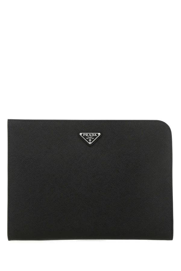 Saffiano Leather Document Holder, Silver Hardware