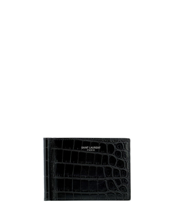 Croc Embossed Cardholder with Money Clip