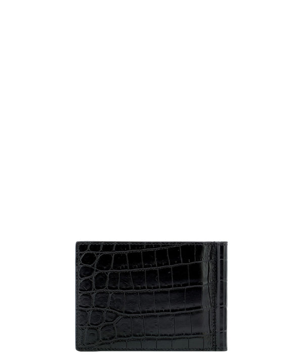 Croc Embossed Cardholder with Money Clip