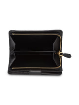 Saffiano Leather Zipped Pouch, Gold Hardware
