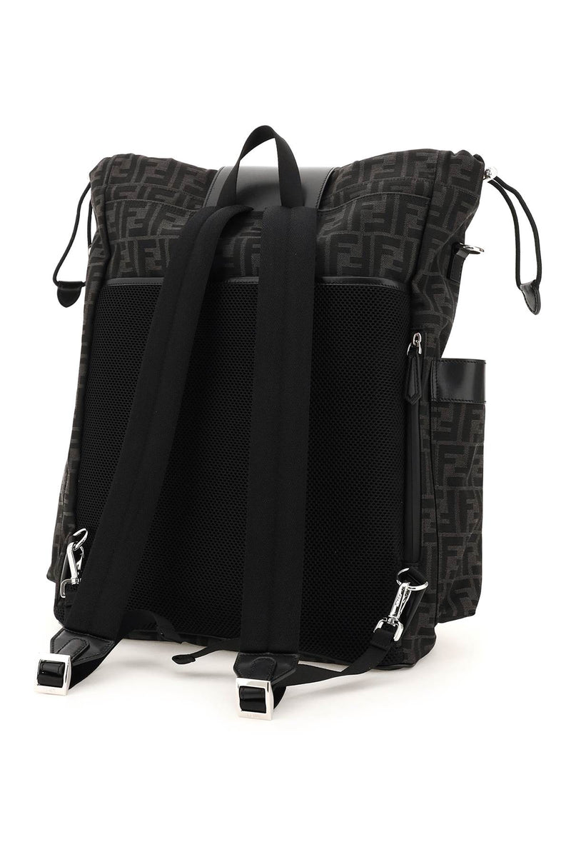 FF Jacquard Drawstring Backpack, Silver Hardware