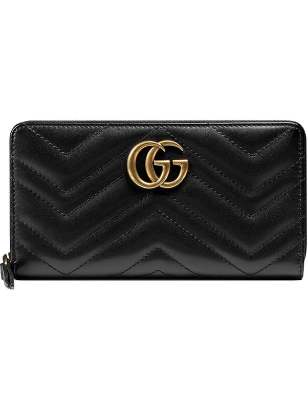 GG Marmont Ziparound Wallet, Gold Hardware