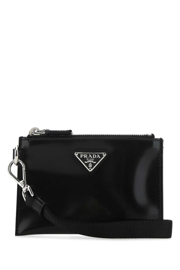Leather Clutch, Silver Hardware