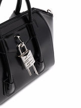 Antigona Mini Lock Top Handle Bag, Silver Hardware