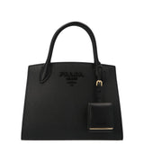 Monochrome Small Top Handle Bag, Gold Hardware