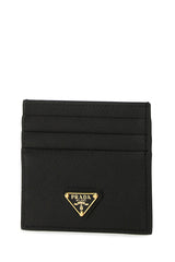 Saffiano Leather Cardholder, Gold Hardware
