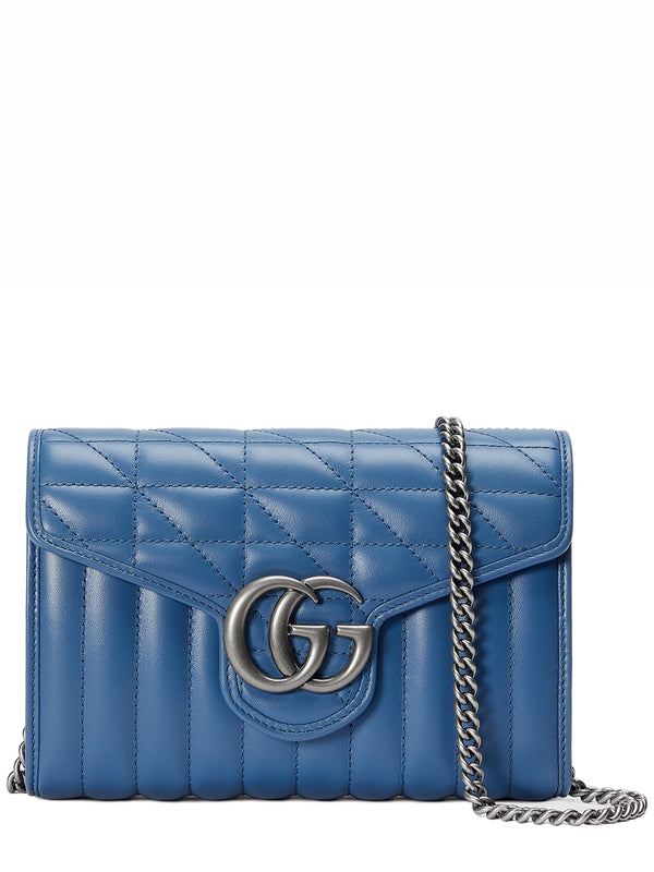 GG Marmont Matelassé Mini Shoulder Bag, Brushed Silver Hardware