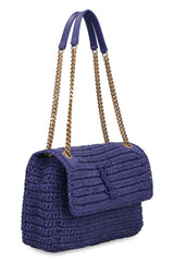 Niki Medium Raffia Shoulder Bag, gold hardware