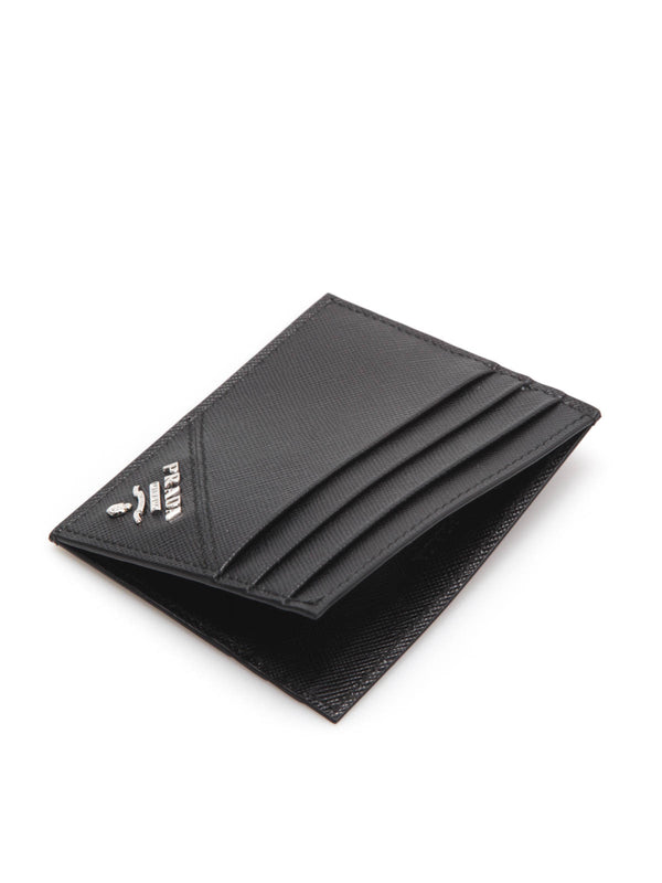 Saffiano Leather Cardholder, Silver Hardware