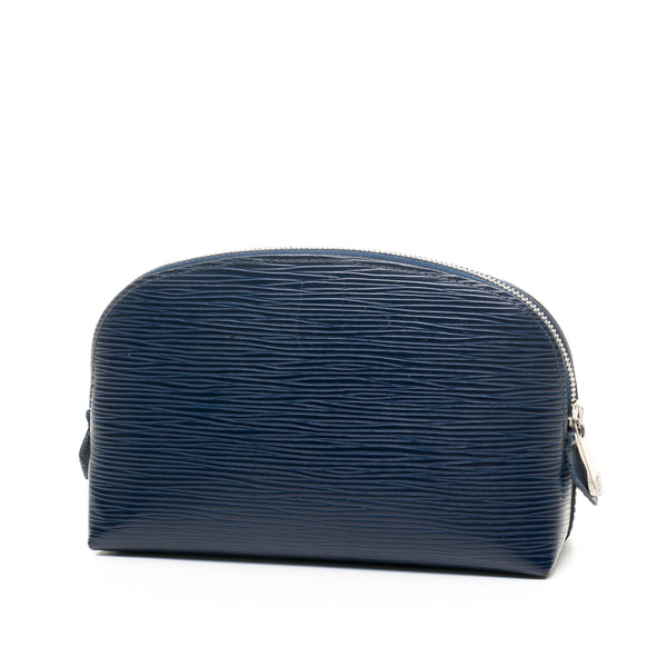 Cosmetic Pouch in Epi leather, Silver Hardware