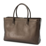 Executive Cerf Large Tote Bag in Calfskin, Silver Hardware