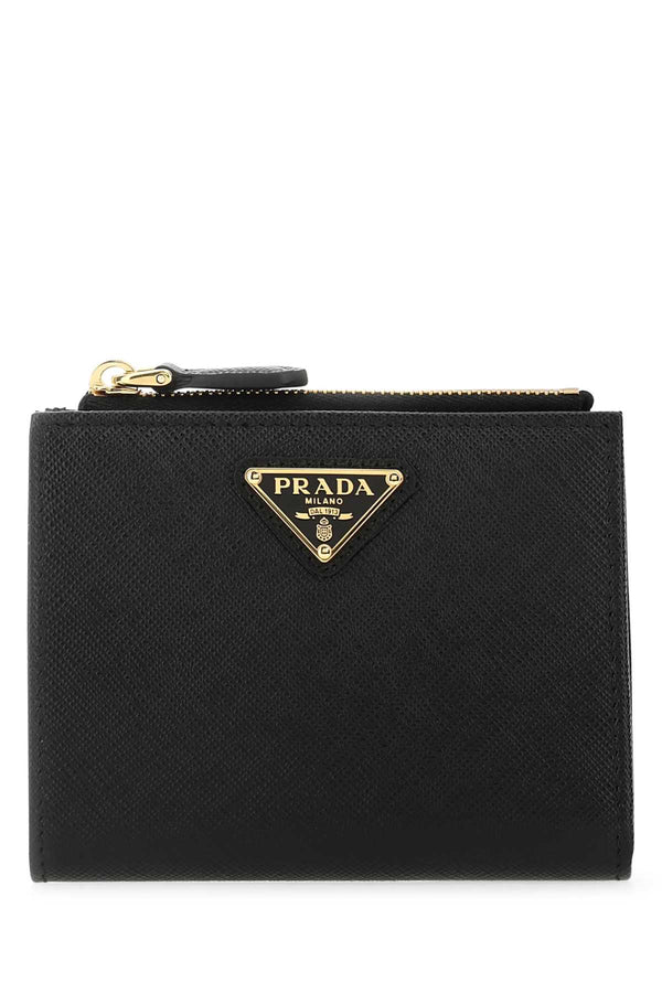Saffiano Leather Bifold Wallet, Gold Hardware
