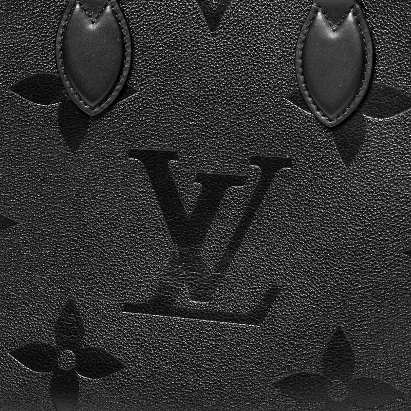 LOUIS VUITTON Onthego GM Monogram Empreinte Leather Tote Bag Black - H