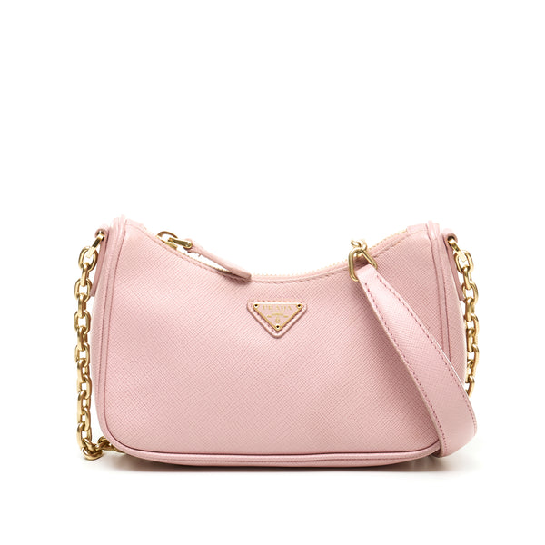 Redition Small Top handle bag in Saffiano leather, Gold Hardware