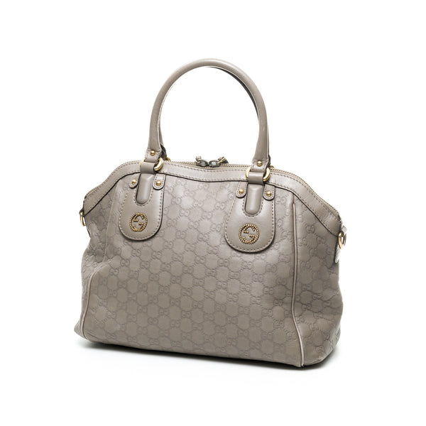 Guccissima Large Dome Top handle bag in Calfskin, Gold Hardware
