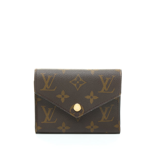 Victorine Trifold Wallet in Monogram coated canvas, Gold Hardware