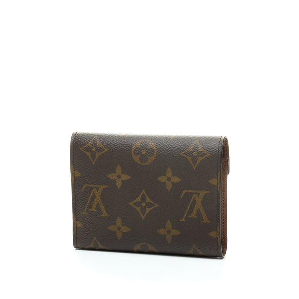 Victorine Trifold Wallet in Monogram coated canvas, Gold Hardware