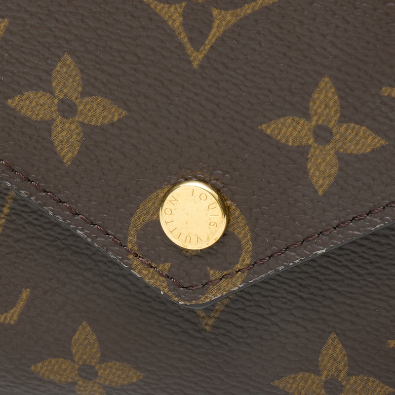 Louis Vuitton Brown Coated Canvas Trifold Monogram Envelope Snap button  Wallets