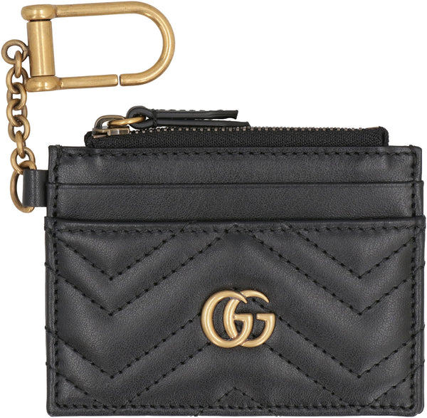 GG Marmont Zipped Cardholder, Gold Hardware