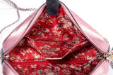 Laminate Shoulder Bag, Quilted Pink Metallic & Blue Metallic