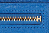 (EXOTIC) HERMES BEARN WALLET (STAMP D) BLUE ZELLIGE MATT ALLIGATOR GOLD HARDWARE, WITH BOX