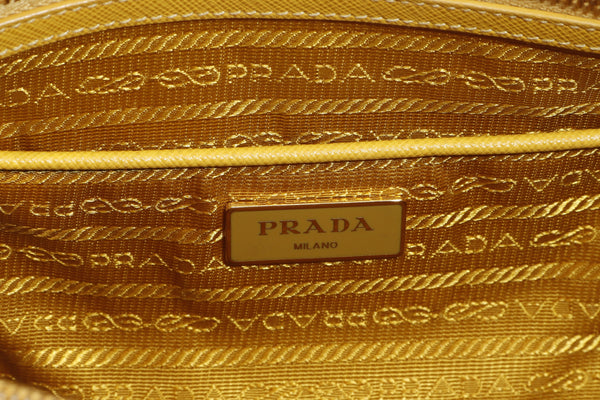 BL0837 PROMANADE BAG MEDIUM YELLOW SAFFIANO LEATHER GOLD HARDWARE, WITH CARD & DUST COVER, NO STRAP