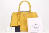 BL0837 PROMANADE BAG MEDIUM YELLOW SAFFIANO LEATHER GOLD HARDWARE, WITH CARD & DUST COVER, NO STRAP