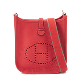 Evelyne TPM Crossbody bag in Clemence Taurillon Leather, Silver Hardware