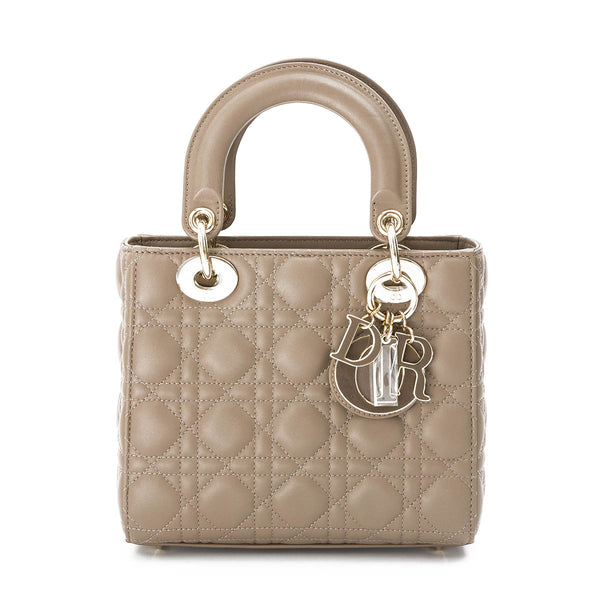 Lady My Abcdior Small Top Handle Bag in Lambskin, Light Gold Hardware
