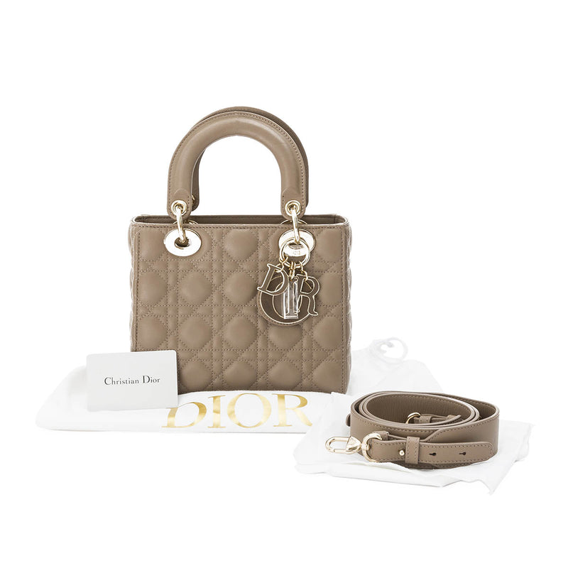 Lady My Abcdior Small Top Handle Bag in Lambskin, Light Gold Hardware