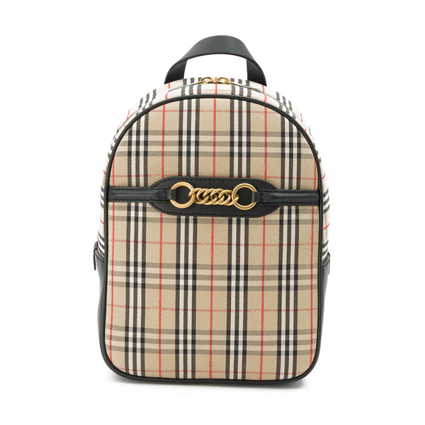1983 Check Link Backpack in Canvas, Gold Hardware