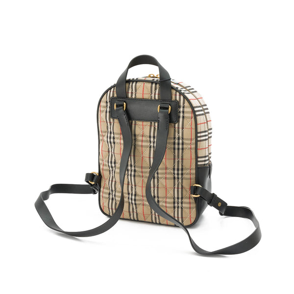 1983 Check Link Backpack in Canvas, Gold Hardware