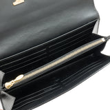 Louise Long Flap Wallet in Patent Leather, Gold Hardware