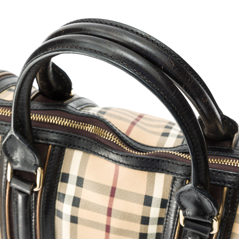 Alchester Bowling Top handle bag in Coated Canvas, Gold Hardware