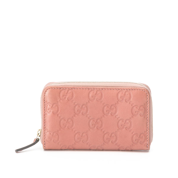 Zip Around Compact Wallet in Guccissima leather, Gold Hardware