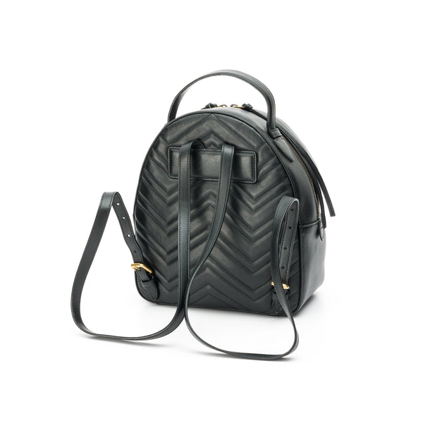GG Marmont Backpack in Calfskin, Gold Hardware
