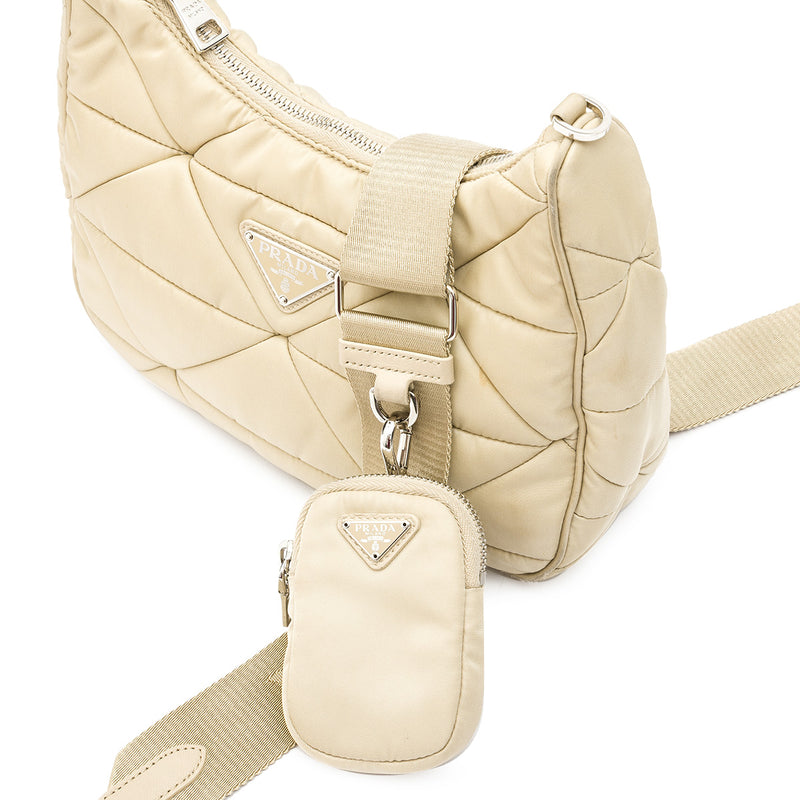 Prada Nylon Re-Edition 2005 Shoulder Bag Beige