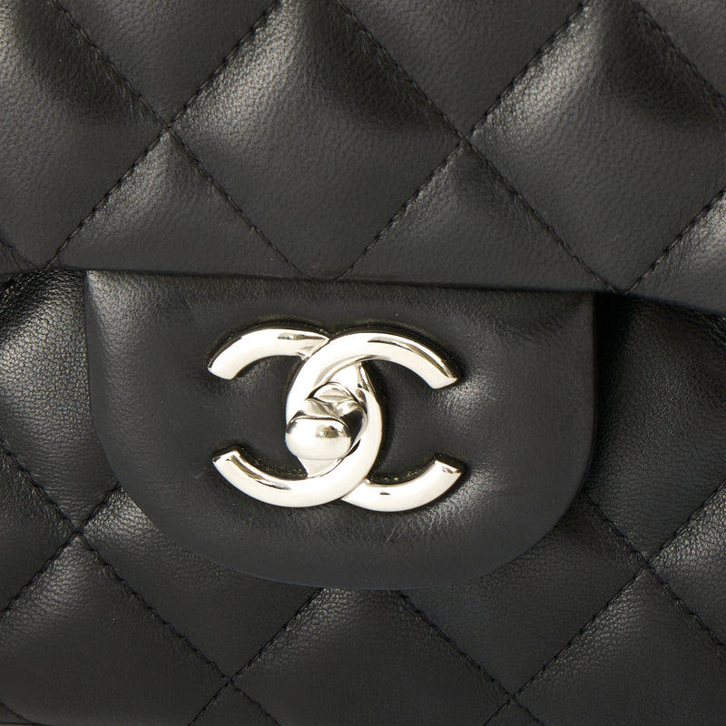 Chanel Classic Jumbo Double Flap Black Lambskin GHW, Women's