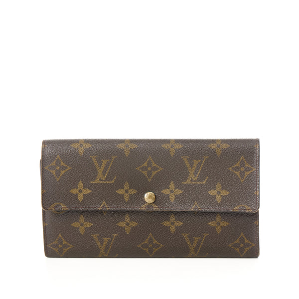 Alexandra Long Flap Wallet in Monogram coated canvas, Gold Hardware