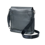 Men Messenger bag in Taiga Leather, Silver Hardware