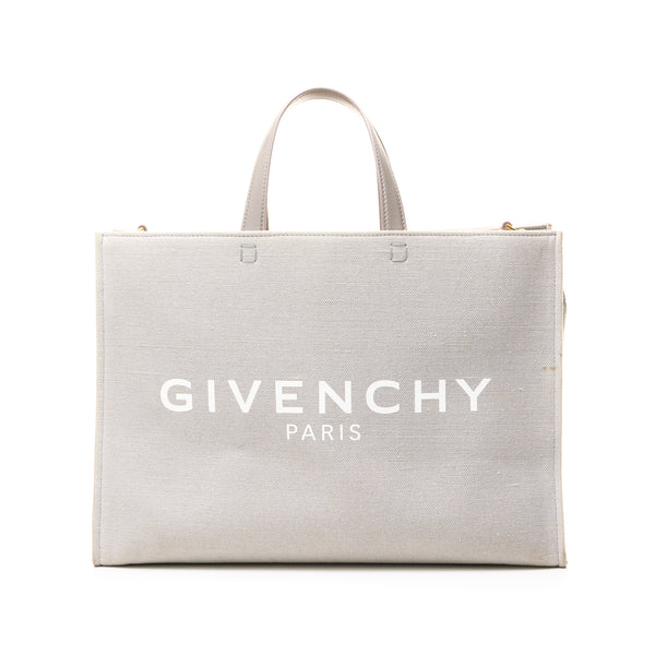 G Tote bag in Canvas, Gold Hardware