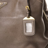 Logo Plaque Two-Way Top handle bag in Deerskin, Gold Hardware