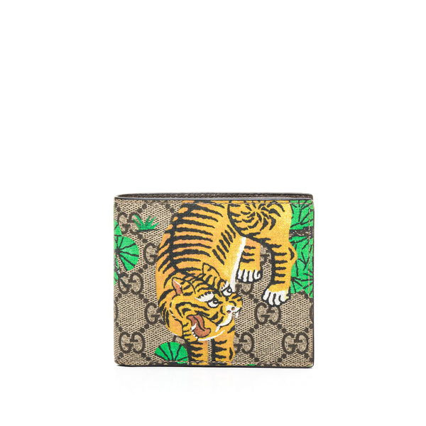 GG Tiger Fold Wallet in Coated canvas