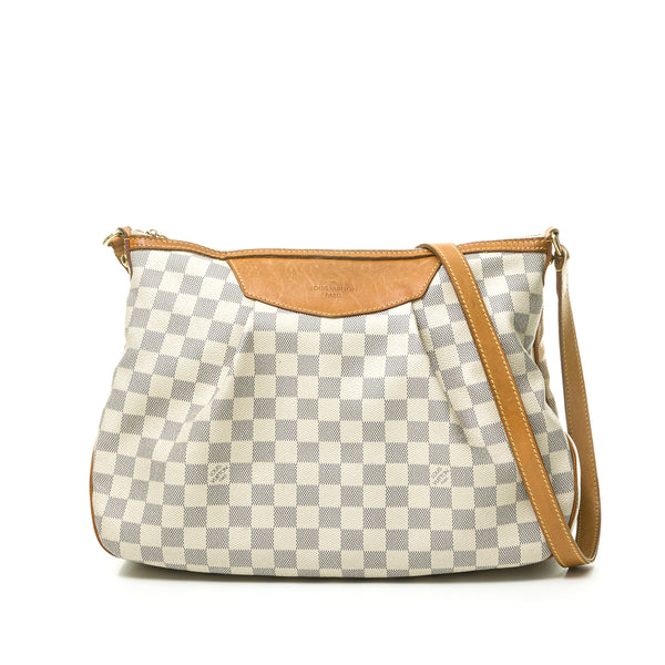 Siracusa Damier Crossbody bag in Coated canvas, Gold Hardware